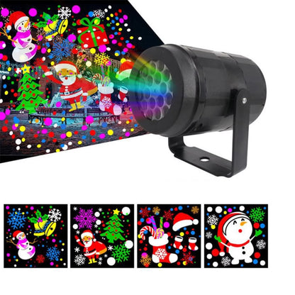 360° Rotation Christmas Projector Lights create a dynamic, festive display with rotating lights that project holiday images and patterns. Perfect for decorating your home or yard, these lights add a magical touch to your Christmas celebrations.