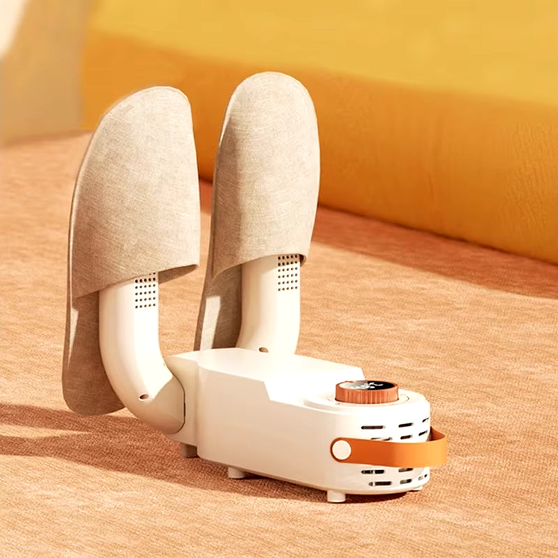 Intelligent Shoe Dryer with Timer and Adjustable Telescopic design dries shoes quickly and efficiently, preventing odor and bacteria buildup. The adjustable feature allows it to fit various shoe sizes, providing a customizable and convenient solution for all your footwear.