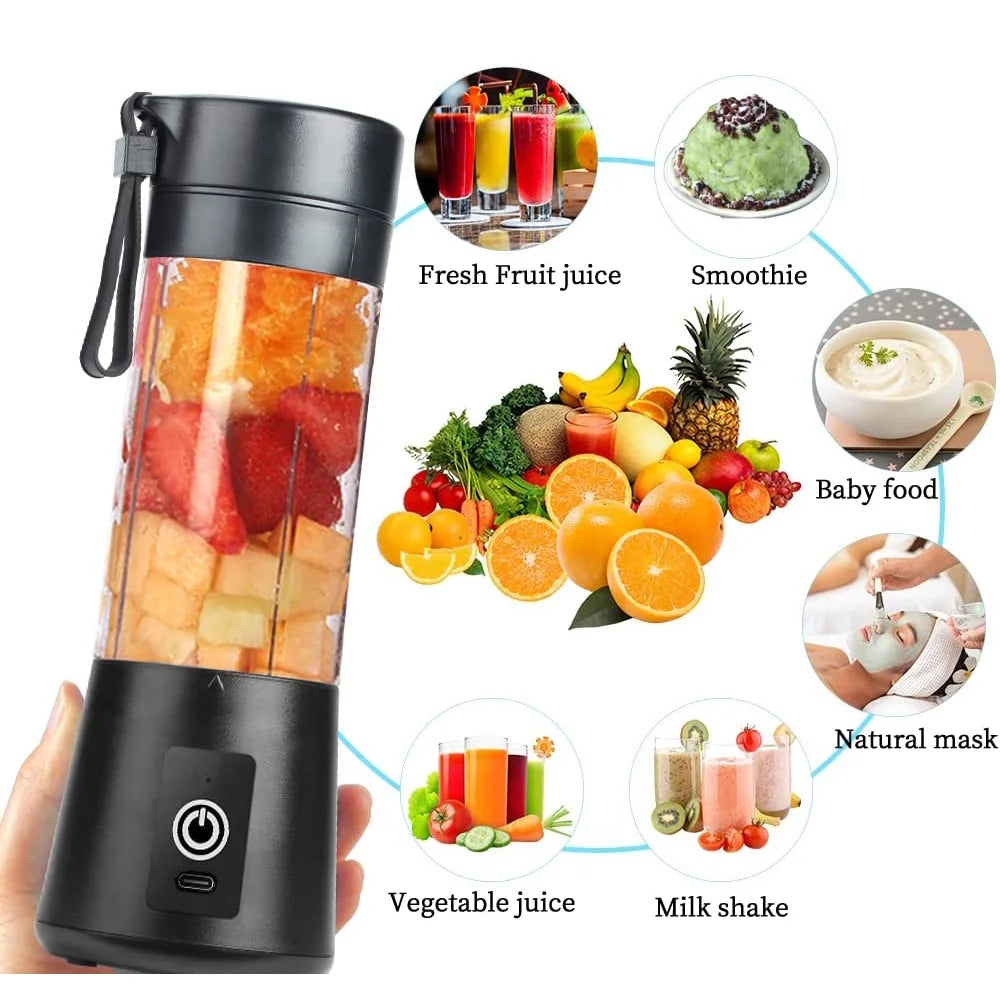 Rechargeable Juicer Blender is a portable, compact solution for blending smoothies and juices on the go. With a powerful motor and USB charging, it’s perfect for home, office, or travel